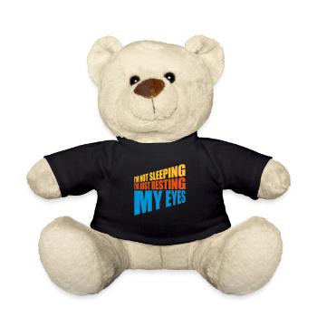 im not sleeping quote - Teddy Bear - black - Front