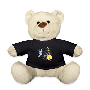Fee auf floralem Hintergrund mit Orchideen - Teddy - Schwarz - Vorne