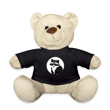 Raccoons Cute Cartoon Raccoon 7 - Teddy Bear - black - Front