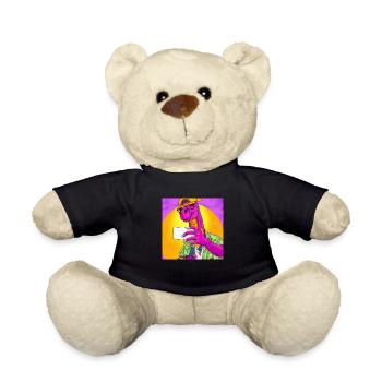 Dinosaurier macht Selfie V4 Geschenk - Teddy - Schwarz - Vorne