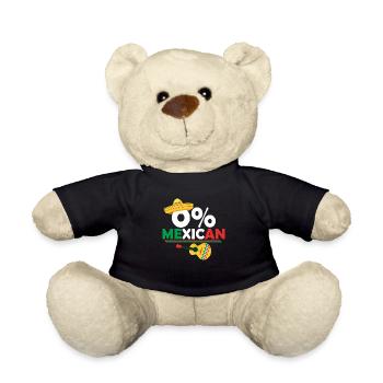 0% Mexican Cinco De Mayo Party Gringo - Teddy Bear - black - Front