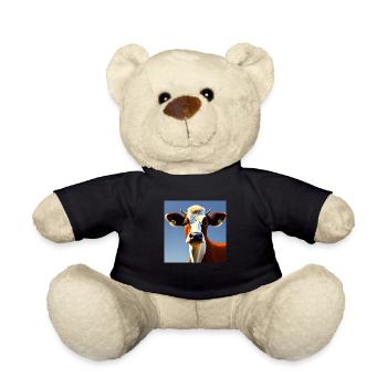Vache brune et blanche - Nounours - noir - Devant