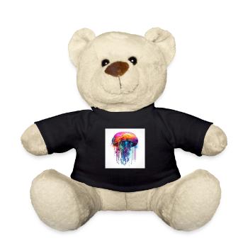 Neonfarbene Qualle schwimmt im Meer - Teddy - Schwarz - Vorne