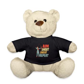 Aim Shoot Sweat Repeat Bow & Arrows Target Archery - Teddy Bear - black - Front