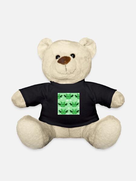 Whimsical Wings: Cartoon Bat Adventures - Teddy Bear - black