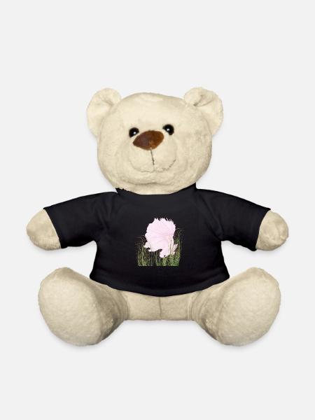 Betta Splendense Halfmoon Left Pink - Teddy Bear - black