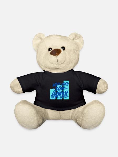 Travailler dur Rester humble - Nounours - noir