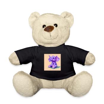 Baby elephant purple - Teddy Bear - black - Front