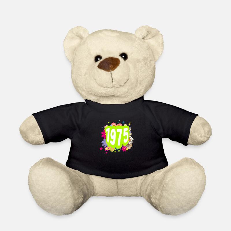 Année 1975 anniversaire Groovy floral - Nounours - noir