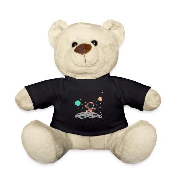 Astronaut Red White - Teddy Bear - black - Front