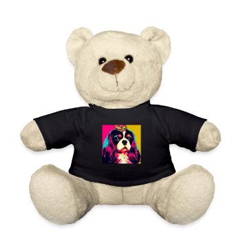Cavalier King Charles Spaniel Pop Art - Teddy Bear - black - Front
