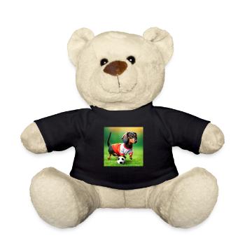 Teckel jouant au football - Nounours - noir - Devant