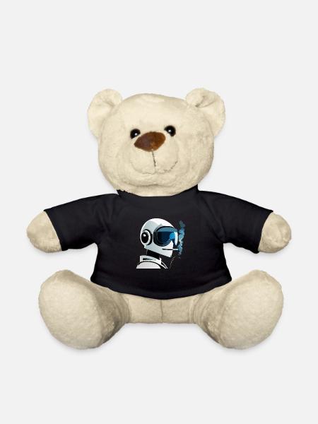 robot is smoking cigarette - Teddy - Schwarz