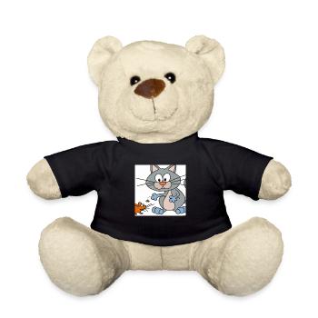 cat and mouse - Teddy Bear - black - Front