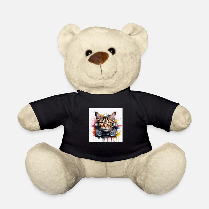 Music Cat with Graffiti - Teddy - Schwarz