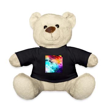 Bunter Hexagon-Rausch - Teddy - Schwarz - Vorne