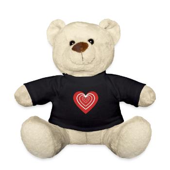 Red and White Heart Spider - Teddy Bear - black - Front