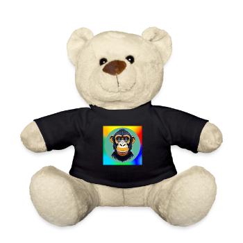 Schimpansen-Karikatur - Teddy - Schwarz - Vorne