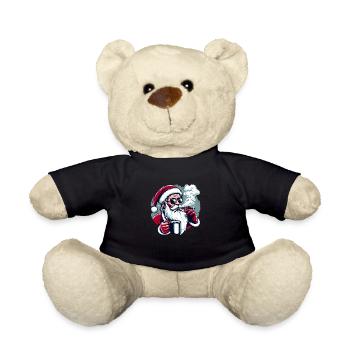 Smoking Santa - Teddy Bear - black - Front