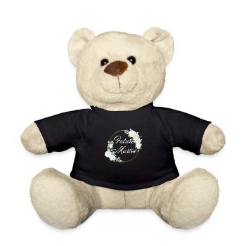 Zukünftige Braut Weiße Blumen - Passendes T-Shirt - Teddy - Schwarz - Vorne