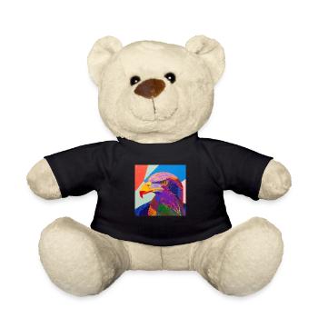 adler, vogel, bunt, tier, geschenk, geschenkidee - Teddy - Schwarz - Vorne