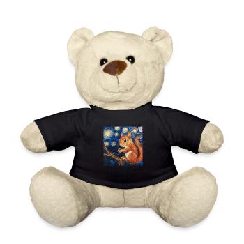 Squirrel, Van Gogh, Starry Night - Teddy Bear - black - Front