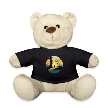 Sunrise in the forest - Teddy Bear - black - Front