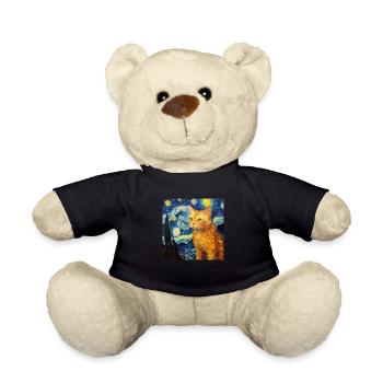 Chat, Motif De Chat, Van Gogh, Nuit Étoilée - Nounours - noir - Devant