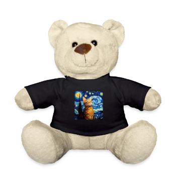 Chat, Motif De Chat, Van Gogh, Nuit Étoilée - Nounours - noir - Devant