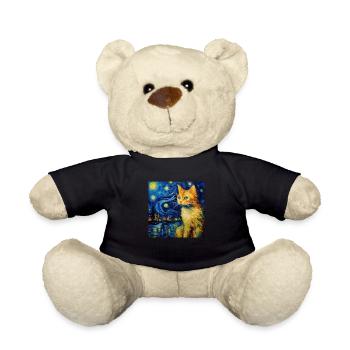 Chat, Motif De Chat, Van Gogh, Nuit Étoilée - Nounours - noir - Devant