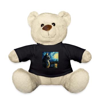 Chat, Motif De Chat, Van Gogh, Nuit Étoilée - Nounours - noir - Devant