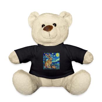 easter bunny, easter, bunny, happy easter, easter eggs - Teddy Bear - black - Front