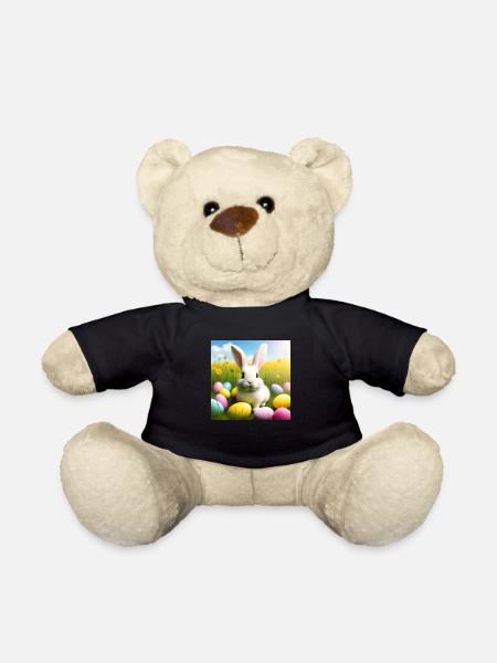 süßer Osterhase zwischen Ostereiern - Teddy - Schwarz