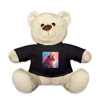 Katze, katzenmotiv, anime, geschenk, geschenkideen - Teddy - Schwarz - Vorne