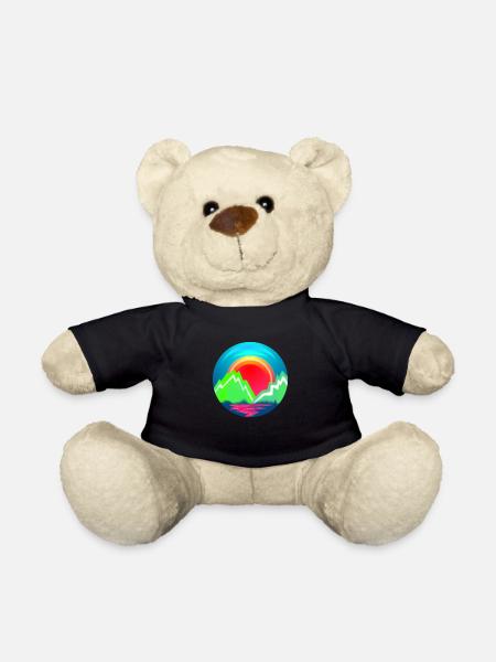Landscape in circle - Teddy Bear - black