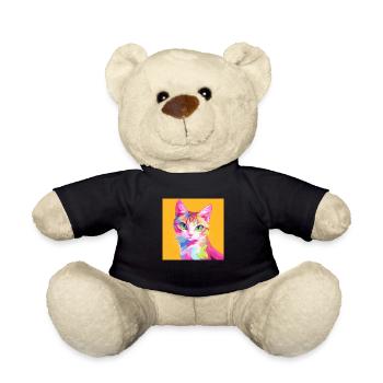 Katze, katzenmotiv - Teddy - Schwarz - Vorne