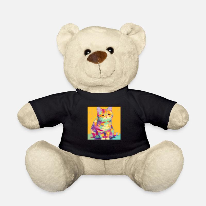 Cat, Cat Motif - Teddy Bear - black