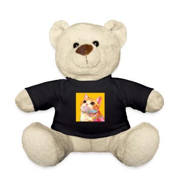 Katze, katzenmotiv - Teddy - Schwarz - Vorne