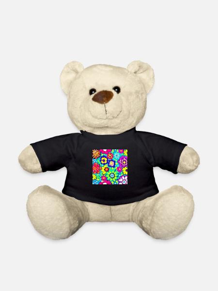 Flower Collage - Teddy - Schwarz