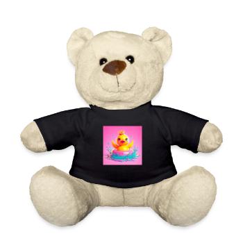 Canard baigneur gai avec couronne en 3D hyperréalisme - Nounours - noir - Devant