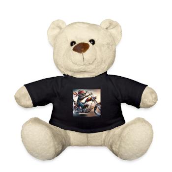 Gato Loco Cool Biker Cat avec casque Chopper Cat - Nounours - noir - Devant