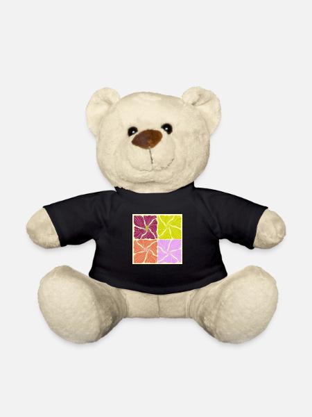 Motif de fleurs - Nounours - noir