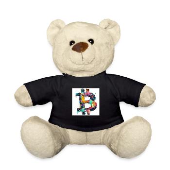 BTC Logo Colorful Bitcoin Art Color Crypto - Teddy Bear - black - Front