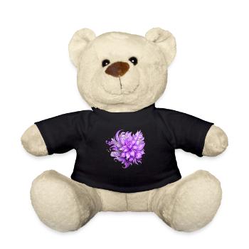 Flowers Hippie soul Groovy Summer time peace love - Teddy Bear - black - Front