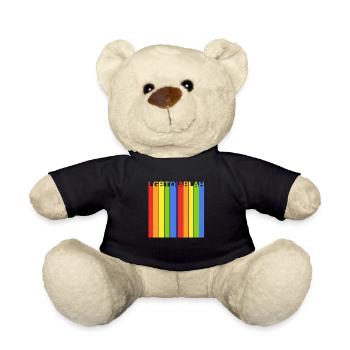 Vintage Retro 80er Jahre Neugierige LGBTQIA+ Pride - Teddy - Schwarz - Vorne