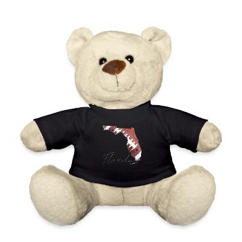 Real Football in Florida State Map FL - Teddy Bear - black - Front