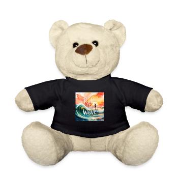 "Ride the Wave" Vintage Surf T-Shirt Design - Teddy - Schwarz - Vorne