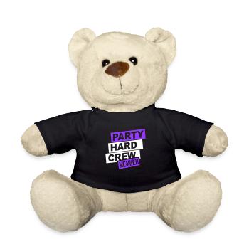 Party Hard Crew Member Team Club Friends Celebrate - Teddy Bear - black - Front