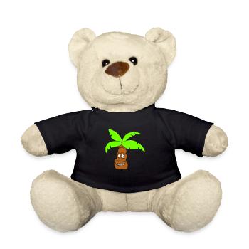 Lustige Palme Gesicht Insel Urlaub Glücklich Comic - Teddy - Schwarz - Vorne
