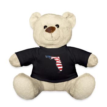 USA Flag in Florida State Map - Teddy Bear - black - Front